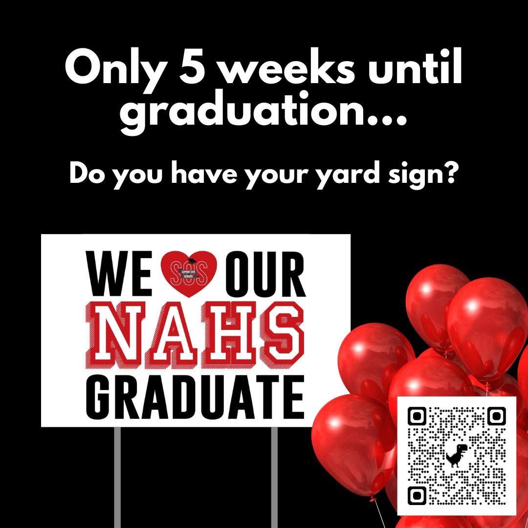 SOSNAHS's tweet image. Help support this year&apos;s SOS Graduation Party! The SOS Committee is offering several items for sale, including yard signs. Every purchase helps offset costs for this $30,000 event! 
bit.ly/NAHSSOS-2025-o…