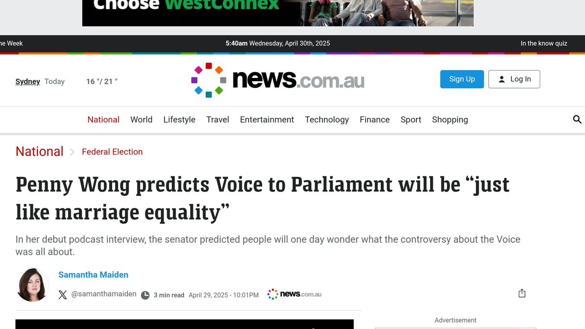 Ausbobsmit's tweet image. Penny Wong has said if Labor are given another term Albanese will give the voice another go. She said it's just like "marriage equality " the same sex marriage,  we just kept pushing and pushing and we won.