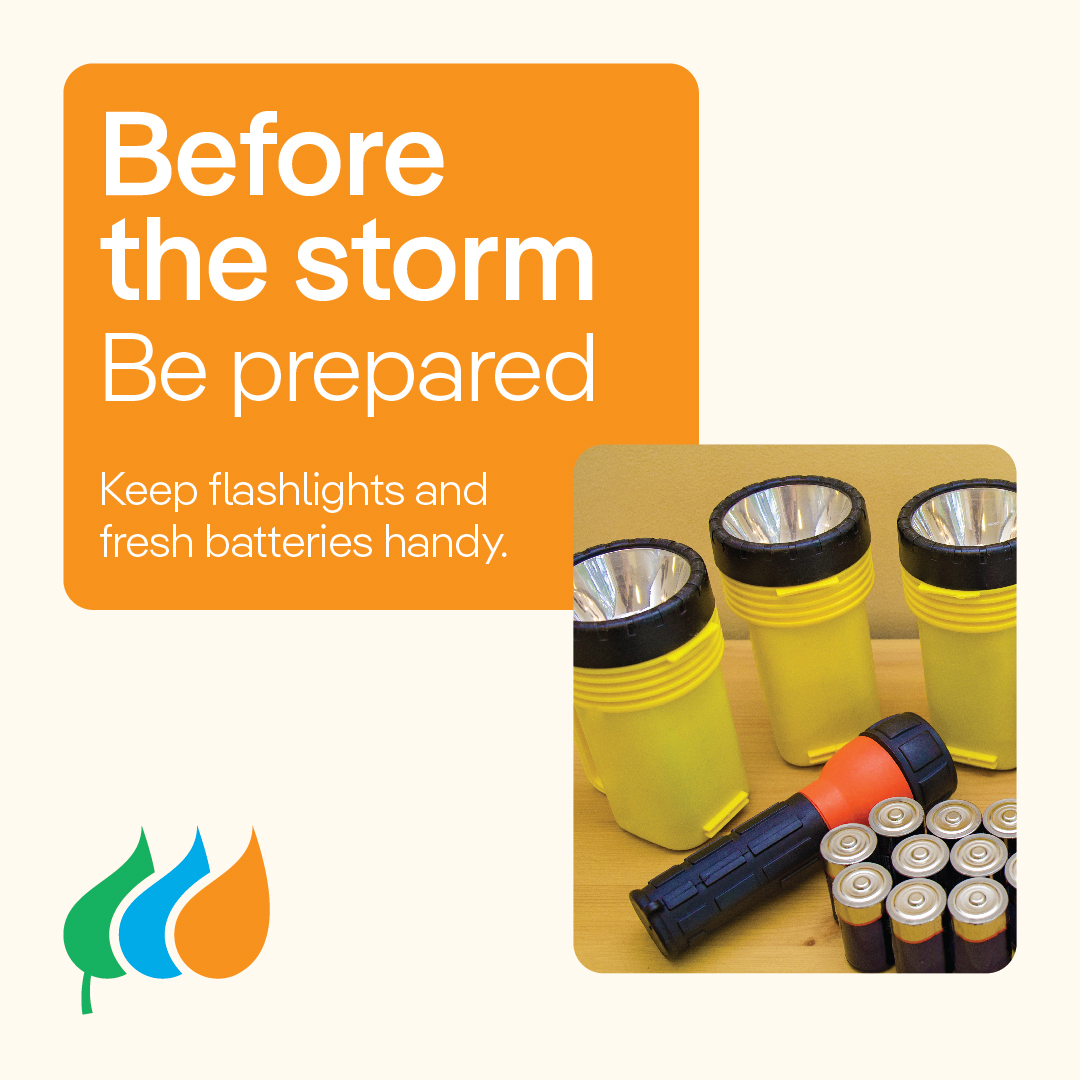 RGandE's tweet image. We are prepared for thunderstorms, high winds, and other hazardous weather today. Our team has been monitoring the weather and is ready to restore service to all customers should outages occur. Stay prepared with these tips. ow.ly/ssMt50VK0KU