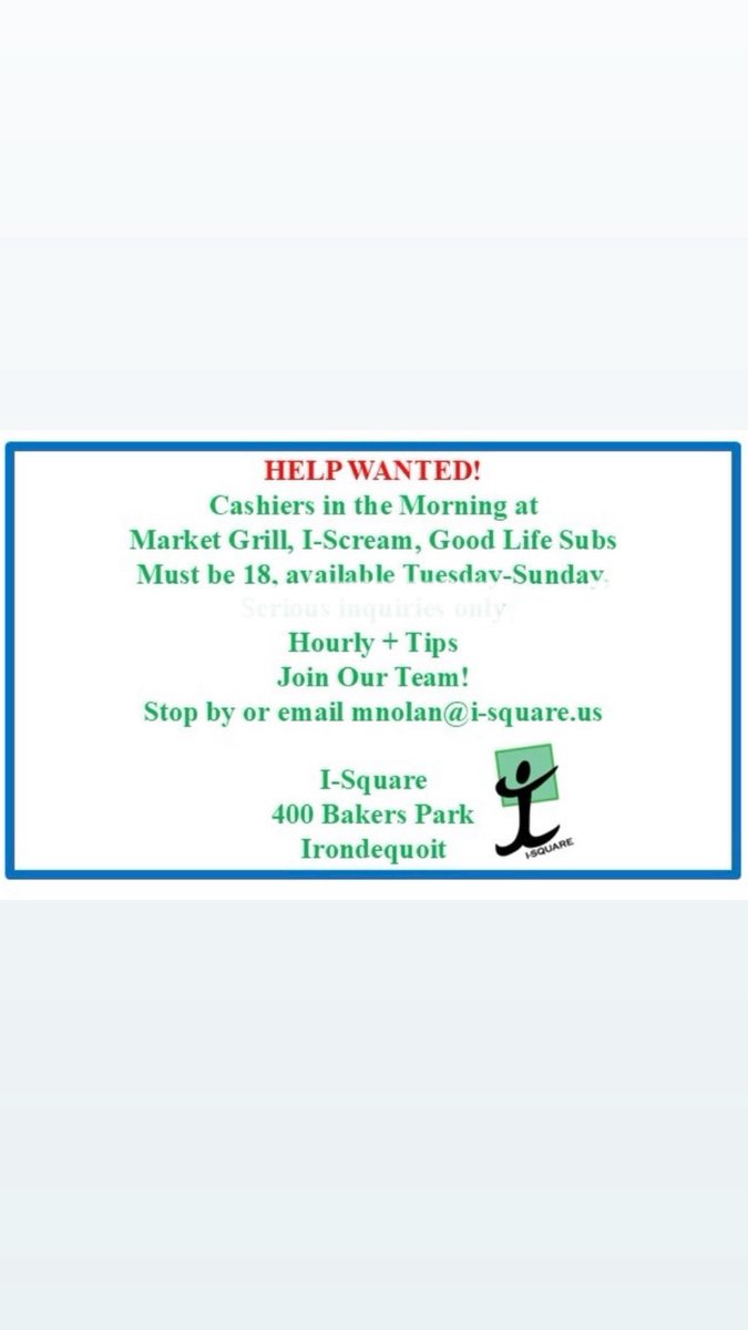 Help Wanted! Join our team in Irondequoit.