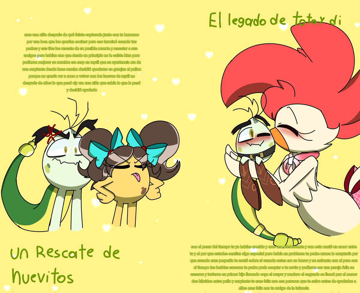 IRosas29560's tweet photo. Dejar crecer a tu Hija, vivir una relación con la persona que la hizo ser feliz,y que tenga una relación con esa persona❤️🐍🐥 #ellegadodetotoydi #huevocartoon #fanart #Canon x #ship 
Créditos a @frappepopsicle7 https://t.co/eWlsa0C7Hw