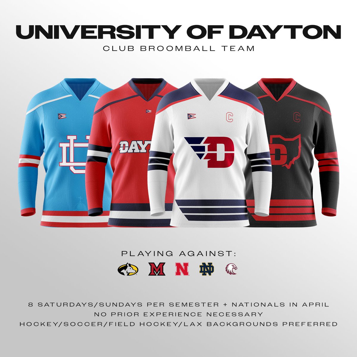 will (@will_a_rinooo) on Twitter photo Current and future Dayton students!!
I'm looking to start up a national broomball team for the fall semester and beyond while I attend UD for Grad School. I need an interested members petition so DM me if you're interested.
RT's appreciated 🫶❤️
<a href="/AEBroomball/">All Elite Broomball</a>/<a href="/SickosCommittee/">Sickos Committee</a> Current and future Dayton students!!
I'm looking to start up a national broomball team for the fall semester and beyond while I attend UD for Grad School. I need an interested members petition so DM me if you're interested.
RT's appreciated 🫶❤️
<a href="/AEBroomball/">All Elite Broomball</a>/<a href="/SickosCommittee/">Sickos Committee</a>