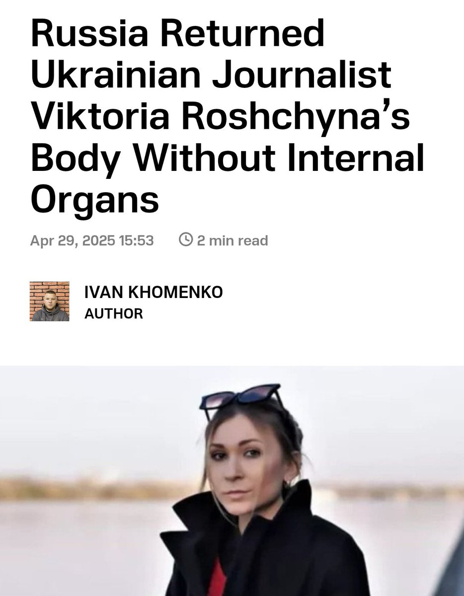 Russia didn’t just kill her - they mutilated her body to hide the torture. This isn’t just cruelty, it’s calculated dehumanization. And anyone still defending that regime is complicit in this barbarity!