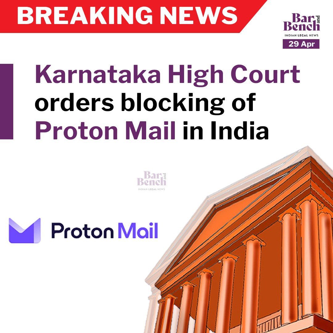 AadeshSpeaking's tweet photo. Wait, they're actually blocking @ProtonMail in India?

I use this email on various services, wtf do I do now? https://t.co/1HUrABdFzH