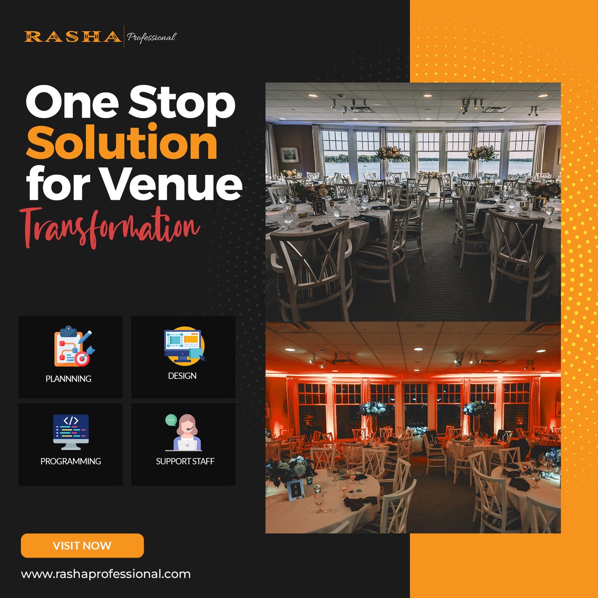 Rashalights's tweet image. Own a bar, restaurant, or event space?
✨ Lighting = Experience.
At Rasha Professional, we provide the tools to transform your venue—from immersive LED video walls to pro-grade moving head lights.
zurl.co/vJp1i
 #RestaurantOwner #VenueLighting #RashaProfessional