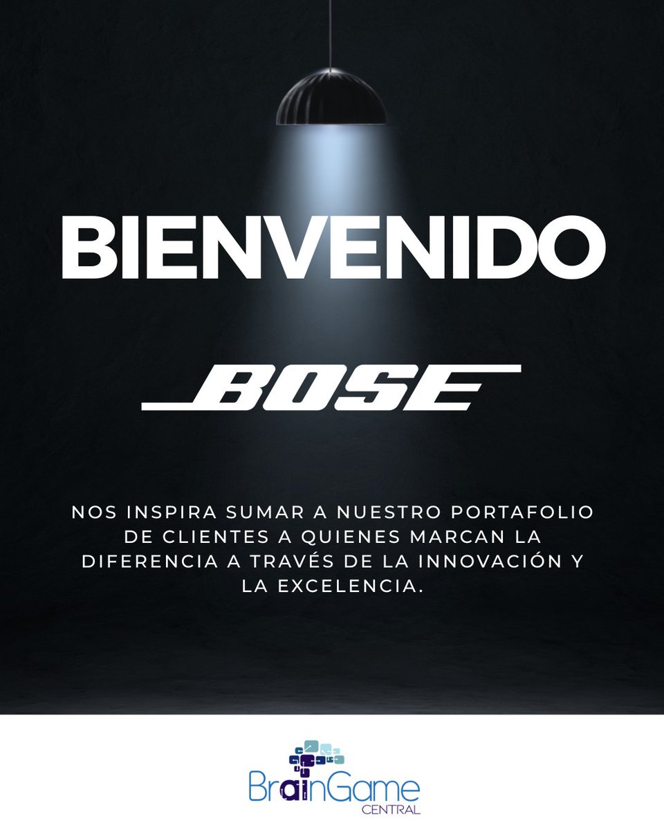 BrainGameC's tweet image. Con orgullo damos la bienvenida a BOSE, una marca que transforma la tecnología en emociones, y que hoy se suma a la cartera de clientes de BrainGame Central.

Que suene fuerte: la excelencia se escucha.

#InnovaciónEstratégica #ComunicaciónEmpresarial #TecnologíaConPropósito