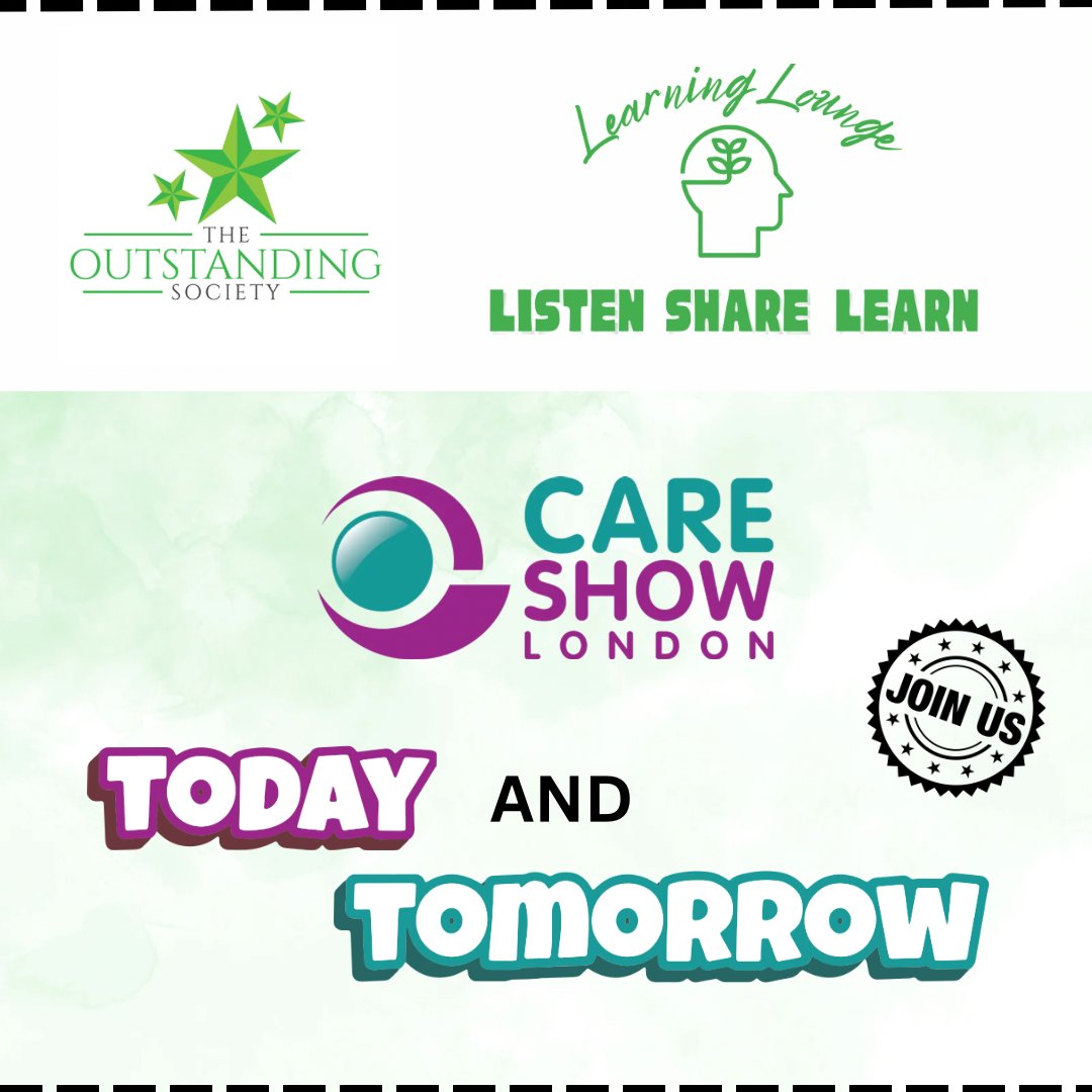 It’s Care Show Day!!! 

Check out the conference programme here: careshowlondon.co.uk/2025-conferenc… and look out for our Learning Lounge sessions. 

We can’t wait to see you all so be sure to pop by the Learning Lounge at stand T2. 

Our top tip: 2 days will fly past so make the most of