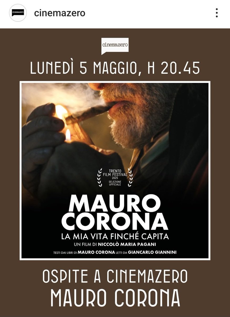 Mauro Corona _ profilo ufficiale (@coronamauro) on Twitter photo LA MIA VITA FINCHÉ CAPITA <a href="/cinemazero/">ass. cinemazero</a> Pordenone
Puoi prenotare qui
cinemazero.18tickets.it/film/27353
#film #maurocorona #insala LA MIA VITA FINCHÉ CAPITA <a href="/cinemazero/">ass. cinemazero</a> Pordenone
Puoi prenotare qui
cinemazero.18tickets.it/film/27353
#film #maurocorona #insala