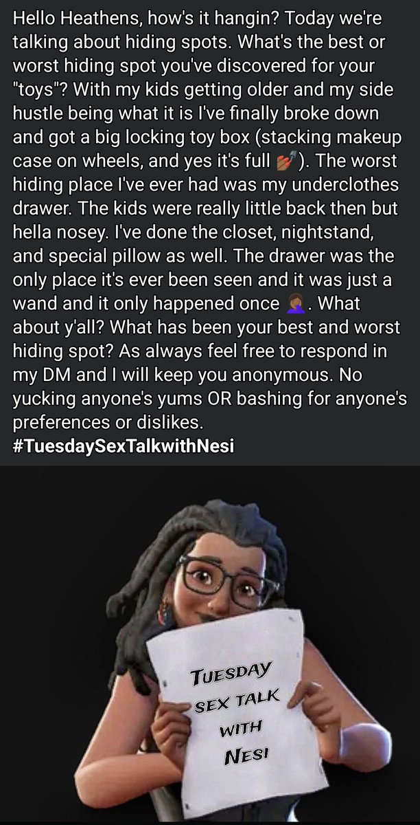 #TuesdaySexTalkwithNesi