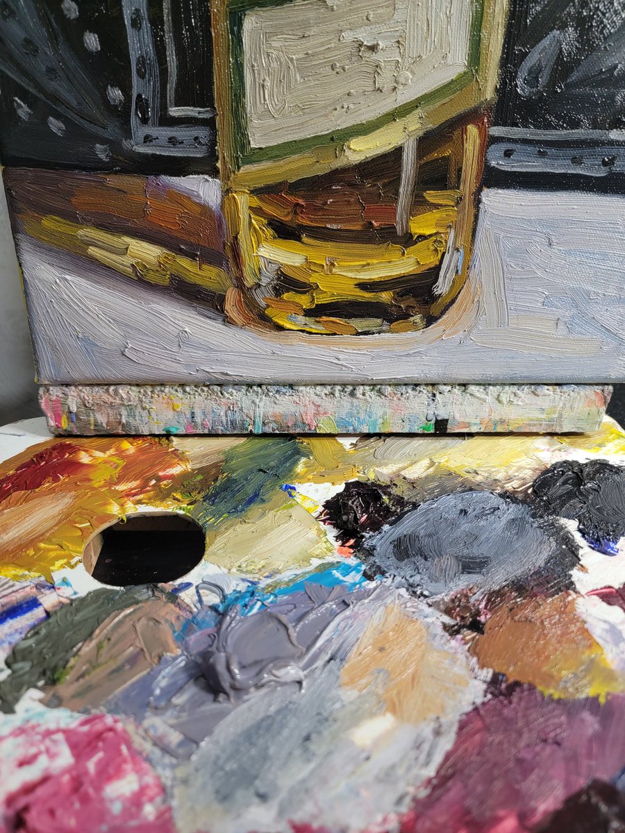 Work in Progress.  #oilpainting #impressionism #lavangogh #millerbeer