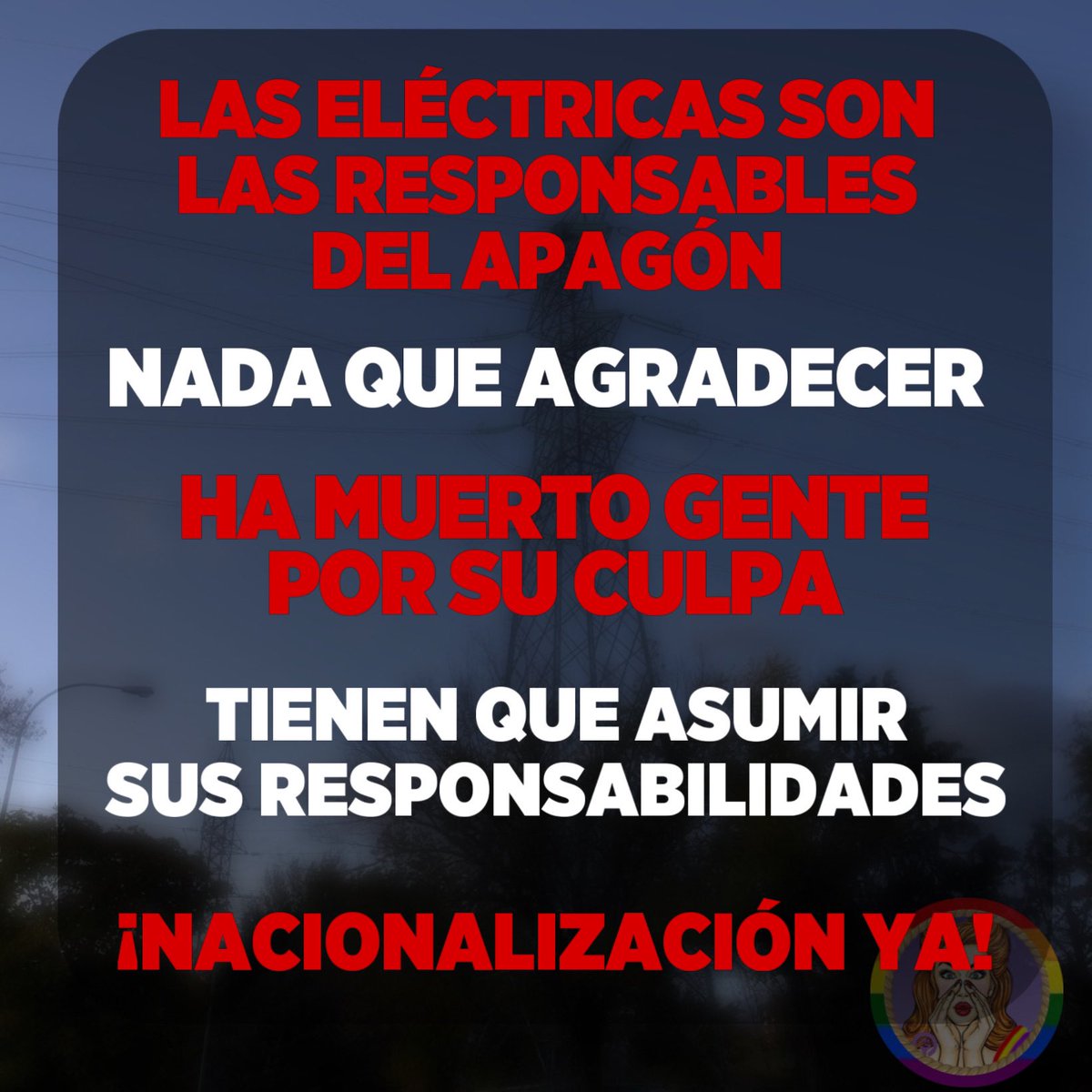 <a href="/sanchezcastejon/">Pedro Sánchez</a> Nada que agradecer a las Eléctricas, son las causantes del apagón por sus propios intereses, RESPONSABILIDAD