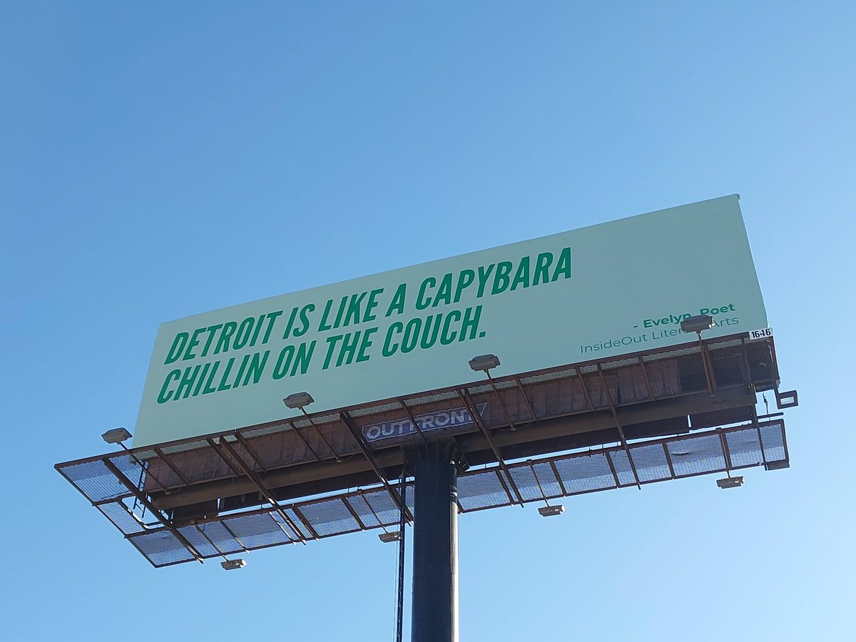 InsideOutDET's tweet image. 30 years deserves 30 billboards!

We're marking our big anniversary with a citywide poetry billboard campaign featuring the inspiring, funny, and important words of Detroit youth. 

May they delight all who see them! 

View the full map: insideoutdetroit.org/2025/04/29/poe…