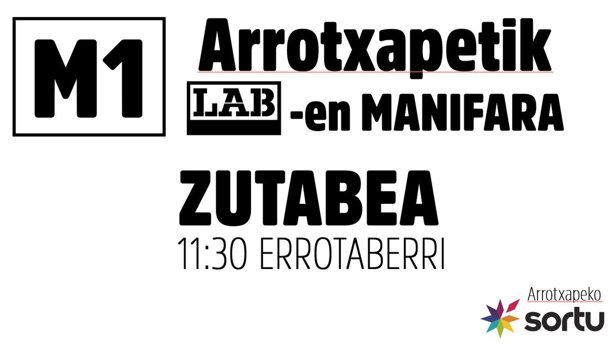 RtxSortu's tweet image. Adi auzokide! Maiatzaren Lehenean auzoko abertzale, sozialista eta feministok LABen manifara! 11:30 Zutabea Errotaberritik! ✊🏼🇲🇰 @EErrotxapea @LABnafarroa #Arrotxapea