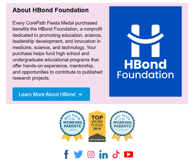 CorePath's tweet image. Our latest Client eNewsletter is out now! View now at: 
bit.ly/42ARbU1

#ASCPLabWeek25  #MedicalLabWeek #Laboratory #Pathology #MedicalProfessionals #MysteryMachineofDiagnostics #Diagnostics #FIESTA #FiestaMedals #VivaFiesta #FiestaSanAntonio #VivaSA #LabLife #SATX