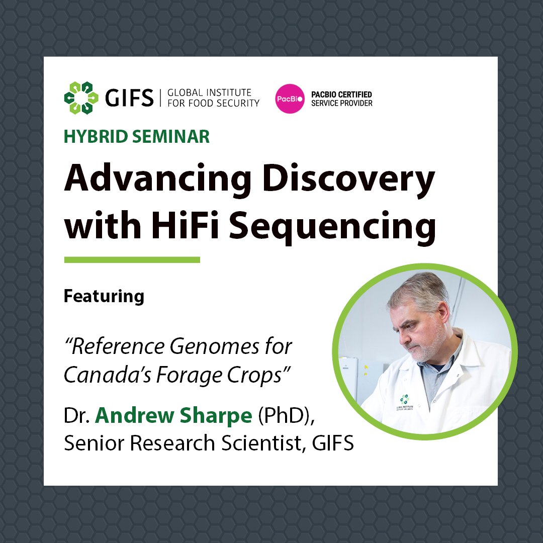 There's still time to join us at our next hybrid seminar! 

Join us on Thursday as we explore <a href="/PacBio/">PacBio</a> long-read sequencing and exciting research shedding new light into complex genomes. 

Register 👇. 

📝 ow.ly/irIP50VtXaC

#USask #Genomics #Transcriptomics #Bioinformatics