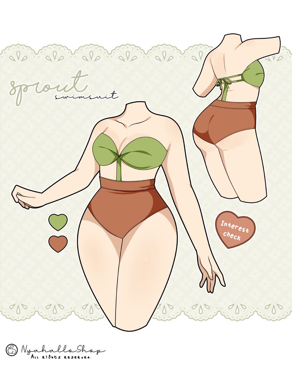 NyahalloSpice's tweet image. Sprout swimsuit 🪴
