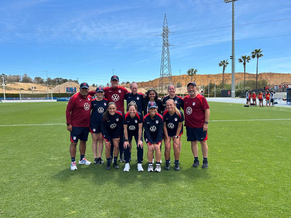Oh the places the game will take you!! Incredible week in spain representing the ❤️🤍💙. Grateful to work alongside so many passionate and dedicated people. The game is evolving and getting better and better. Always an honor to wear the crest!! 🇺🇸🇺🇸🇺🇸