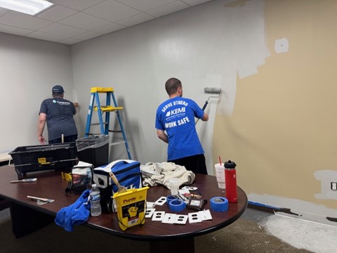 Members of our Volunteer Committee and a special recruit from Comparion Insurance Agency had a productive day painting a conference room at Sayre Christian Village. As always, everyone was appreciative and made us feel like part of the family! #worksafe #serveothers #volunteer