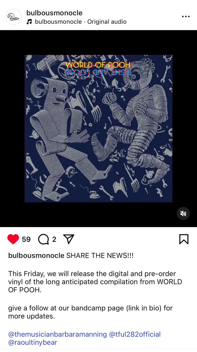 Brotinus's tweet photo. Bulbous Monocle is releasing a World of Pooh compilation on Friday. Cool guys rejoice! https://t.co/Ysiktr6gt9