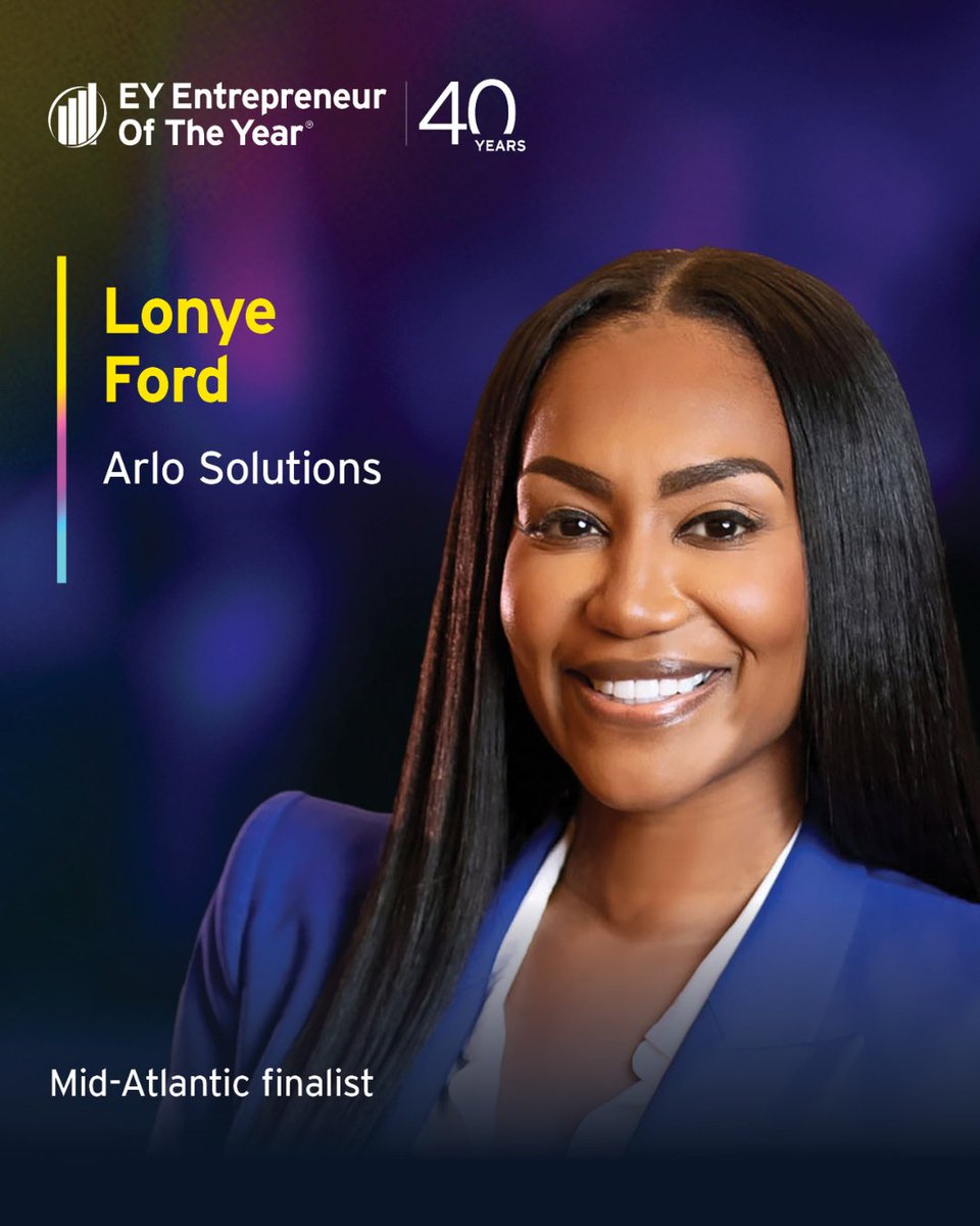 📢Exciting news! Arlo’s founders Arlene Wube &amp; Lonye Ford are finalists for the 2025 EY Entrepreneur Of The Year® Mid-Atlantic Award! 🎉

We credit the amazing #ATeam — because great people build great companies. 🚀
#EY2025 #ArloSolutions #WomenInLeadership