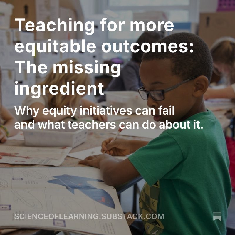 Kate Winn (@thismomloves) on Twitter photo Is equity a priority for your class, school, board?
You may want to read this excellent post from <a href="/nsachdeva2019/">Nidhi Sachdeva, PhD</a> <a href="/JimHewittOISE/">Jim Hewitt</a> to make sure you’re not missing a really important ingredient…
⬇️⬇️⬇️⬇️
open.substack.com/pub/scienceofl… Is equity a priority for your class, school, board?
You may want to read this excellent post from <a href="/nsachdeva2019/">Nidhi Sachdeva, PhD</a> <a href="/JimHewittOISE/">Jim Hewitt</a> to make sure you’re not missing a really important ingredient…
⬇️⬇️⬇️⬇️
open.substack.com/pub/scienceofl…