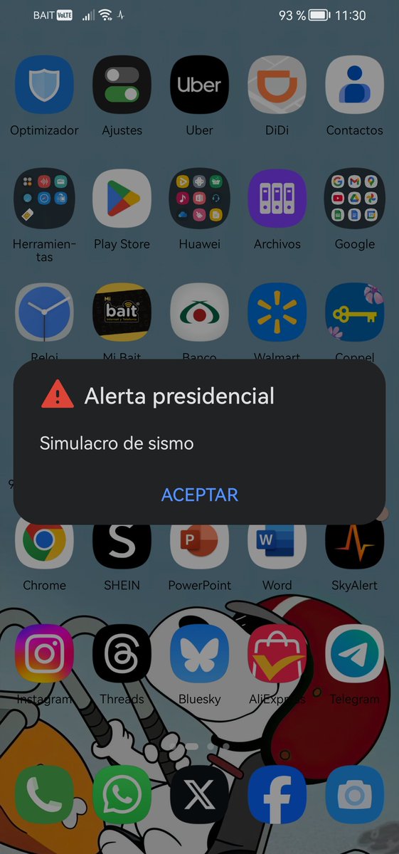 israel_ai's tweet image. Si llegó y sonó la #AlertaSísmica del #SimulacroNacional2025 en mis 2 teléfonos, uno de AT&amp;amp;T y el otro de Bait. Y de #SkyAlertApp también llegó notificación y/o alerta