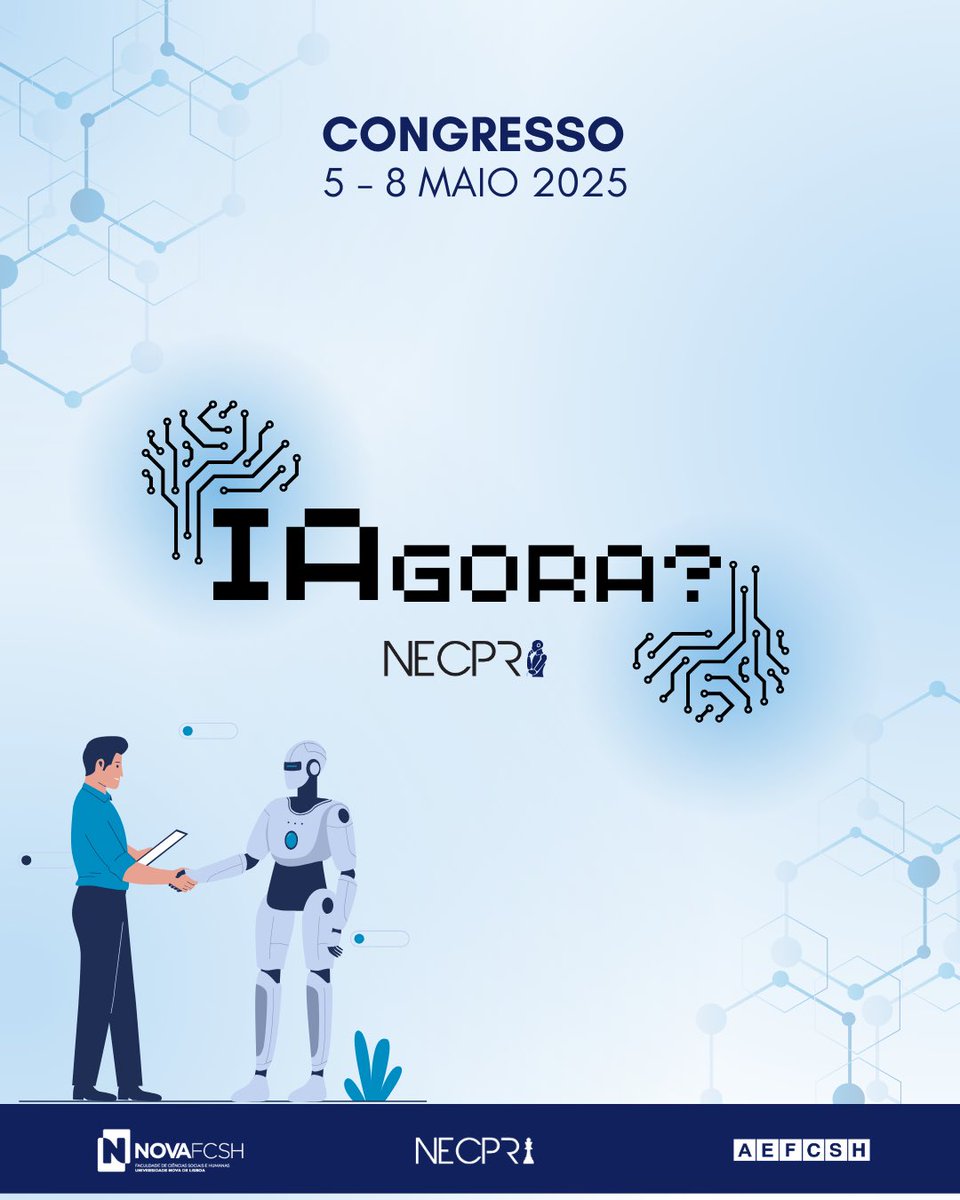 Junta-te a nós no congresso “ IAgora?”🤖sobre a inteligência artificial e o seu impacto! 🙌🏻

Curioso? A cerimónia de abertura debruçar-se-á sobre o tema “Distopia ou Realidade: Uma Nova Era na Política” mas temos muito mais preparado para ti! 🤩