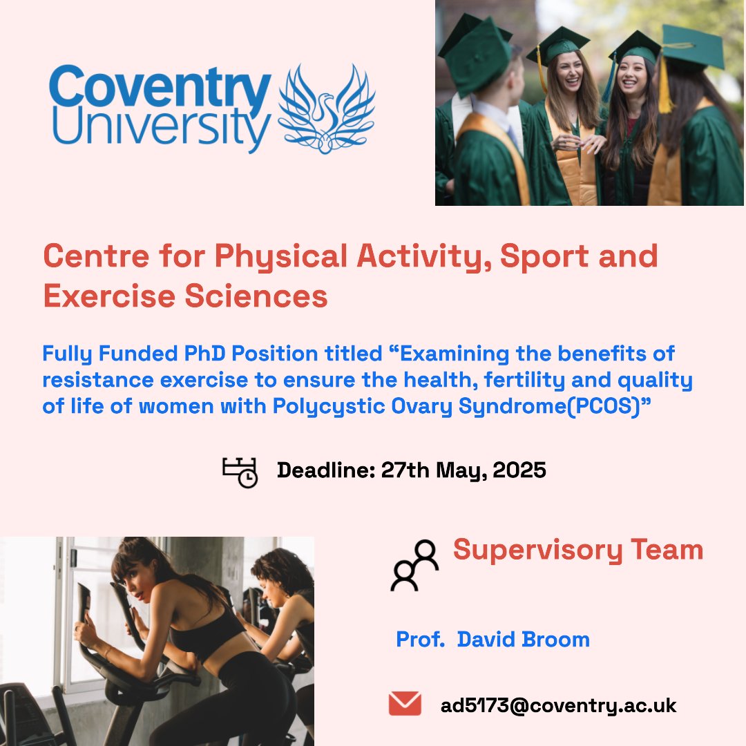PhDScanner (@phdscanner) on Twitter photo ๐ข Fully Funded #phdposition alert. Please โปshare widely.
โ
Passionate about #womenhealth #Sports #exercise ๐งโโ๏ธ๐๏ธโโ๏ธ๐โโ๏ธ๐ช
โ
Rare fully funded #PhDposition for upto 3โฃ.5โฃ years within <a href="/CovUni_PASES/">Physical Activity, Sport & Exercise Sciences</a> <a href="/covcampus/">Coventry University</a>
๐This #phdproject is titled "๐๐
๐ฎ๐บ๐ถ๐ป๐ถ๐ป๐ด ๐๐ต๐ฒ ๐ข Fully Funded #phdposition alert. Please โปshare widely.
โ
Passionate about #womenhealth #Sports #exercise ๐งโโ๏ธ๐๏ธโโ๏ธ๐โโ๏ธ๐ช
โ
Rare fully funded #PhDposition for upto 3โฃ.5โฃ years within <a href="/CovUni_PASES/">Physical Activity, Sport & Exercise Sciences</a> <a href="/covcampus/">Coventry University</a>
๐This #phdproject is titled "๐๐
๐ฎ๐บ๐ถ๐ป๐ถ๐ป๐ด ๐๐ต๐ฒ