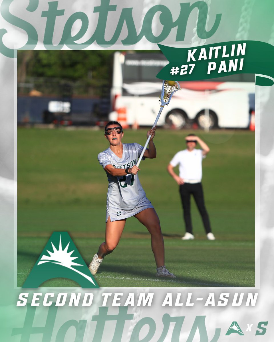 StetsonLacrosse's tweet image. Kaitlin Pani, Maddie Eckert and Emma Arrigo bring home the awards this season!
#GoHatters | @StetsonHatters