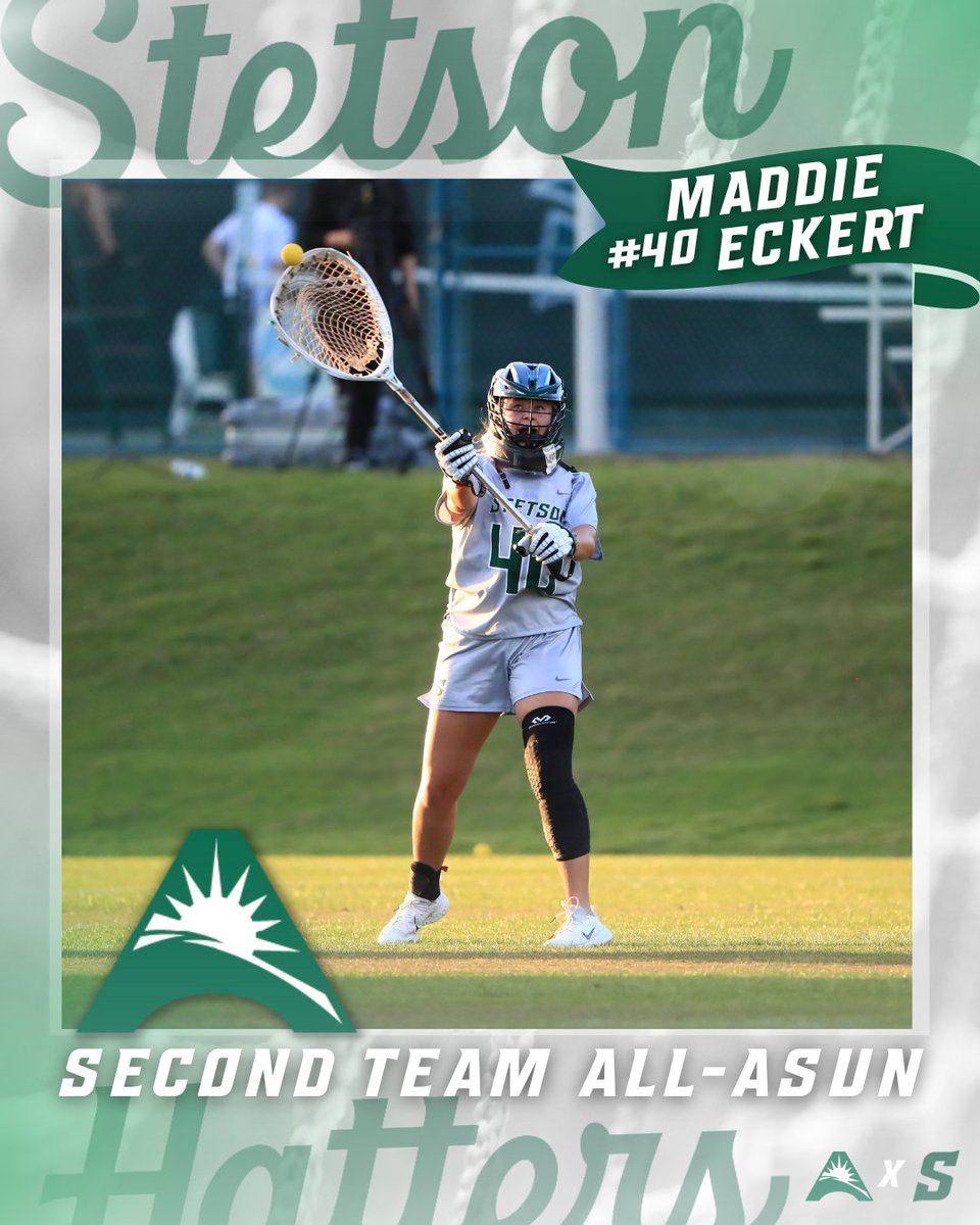 StetsonLacrosse's tweet image. Kaitlin Pani, Maddie Eckert and Emma Arrigo bring home the awards this season!
#GoHatters | @StetsonHatters