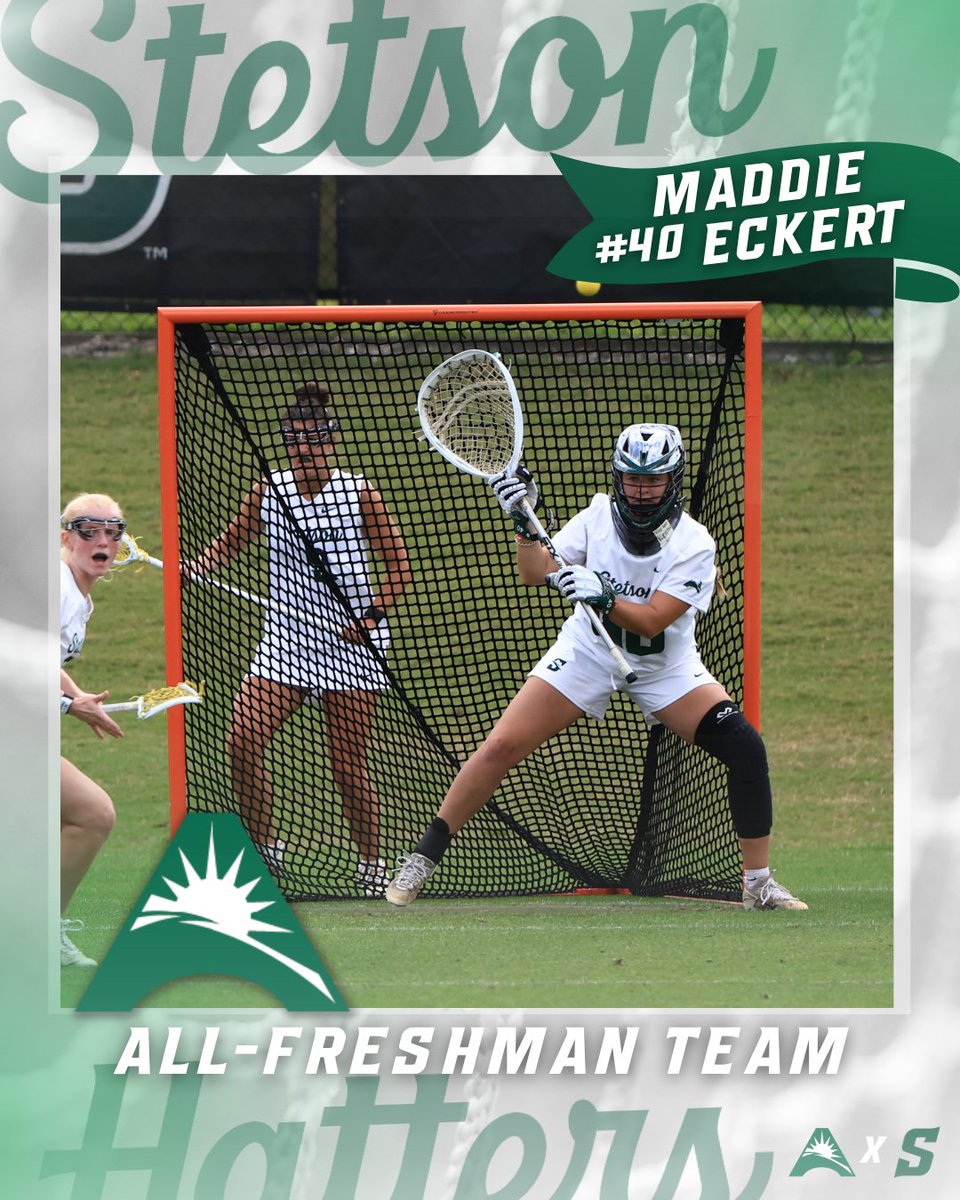 StetsonLacrosse's tweet image. Kaitlin Pani, Maddie Eckert and Emma Arrigo bring home the awards this season!
#GoHatters | @StetsonHatters