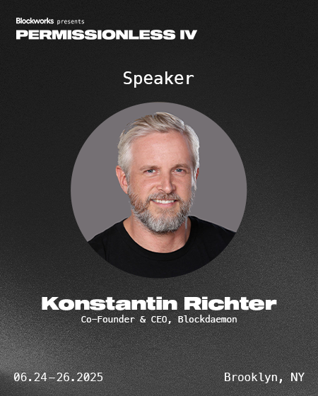 Permissionless (@permissionless) on Twitter photo building block by block:
rpc. staking. custody. defi access.
<a href="/konstantin11/">konstantin richter</a> is coming to brooklyn | june 24โ26 building block by block:
rpc. staking. custody. defi access.
<a href="/konstantin11/">konstantin richter</a> is coming to brooklyn | june 24โ26