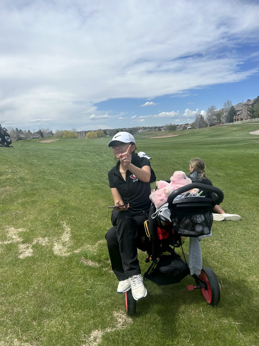 Marianne chillin on hole 17 in her last Centennial League Tournament of her HS career.