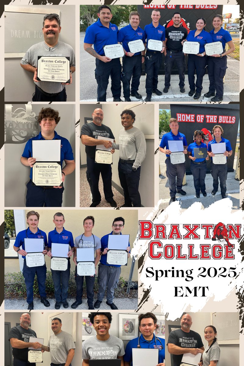 BraxtonCollege's tweet photo. 🎉 ✨Congratulations, Spring 2025 EMT Graduates! 🚑🎓

We’re proud to celebrate the incredible accomplishments of our newest Emergency Medical Technician graduates from Braxton College!

#BraxtonCollege #EMTGraduation #FutureFirstResponders #ProudMoment #BraxtonCollegeEMS https://t.co/FLuslFRwzc