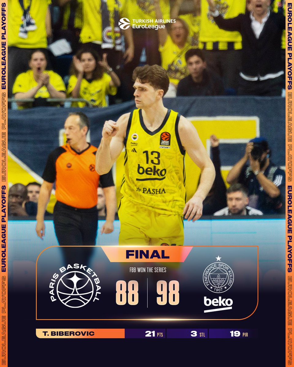 Confirmation of the result ✅ 

<a href="/FBBasketbol/">Fenerbahçe Beko</a> complete the sweep in the playoffs! 

#EveryGameMatters