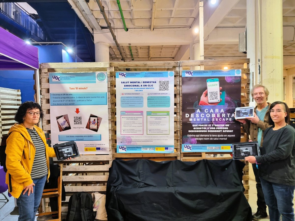 Ferran Lalueza 🇺🇦 (@ferranlalueza) on Twitter photo Aquest proppassat cap de setmana (tot just abans de la mega-apagada), l'equip del projecte <a href="/eHealthLit4Teen/">eHealthLit4Teen</a> hem estat a Manresa, participant en la fira Fes-te Salut 2025. Vam organitzar-hi un #EscapeRoom digital, molt ben acollit, sobre els estigmes vinculats a la #SalutMental. Aquest proppassat cap de setmana (tot just abans de la mega-apagada), l'equip del projecte <a href="/eHealthLit4Teen/">eHealthLit4Teen</a> hem estat a Manresa, participant en la fira Fes-te Salut 2025. Vam organitzar-hi un #EscapeRoom digital, molt ben acollit, sobre els estigmes vinculats a la #SalutMental.