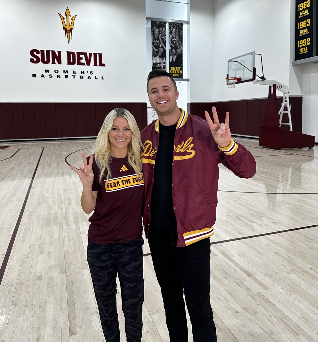 Great day with <a href="/SunDevilWBB/">Sun Devil WBB</a>! Keep an eye out for a new episode of Sun Devil Extra. 

The new coaching staff led by <a href="/MollyMiller33/">Coach Molly Miller</a> is going to make serious noise here in Tempe.  

Future is bright! 🔱