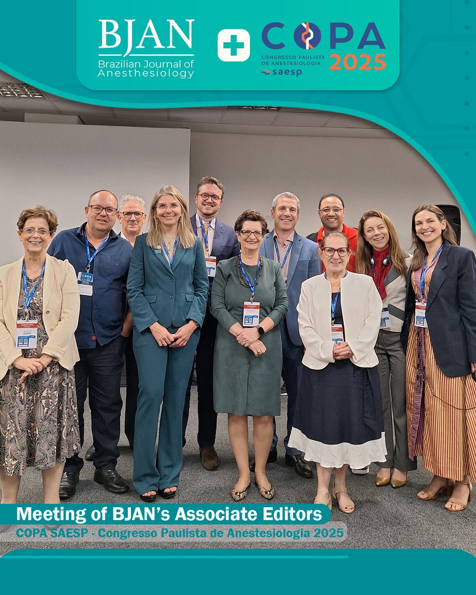 ✨ Meeting of BJAN's Associate Editors, during the COPA SAESP 2025!

#joinBJAN #citeBJAN #SBA #anestesiologia #anestesia #anesthesiology #copa2025 #copasaesp2025