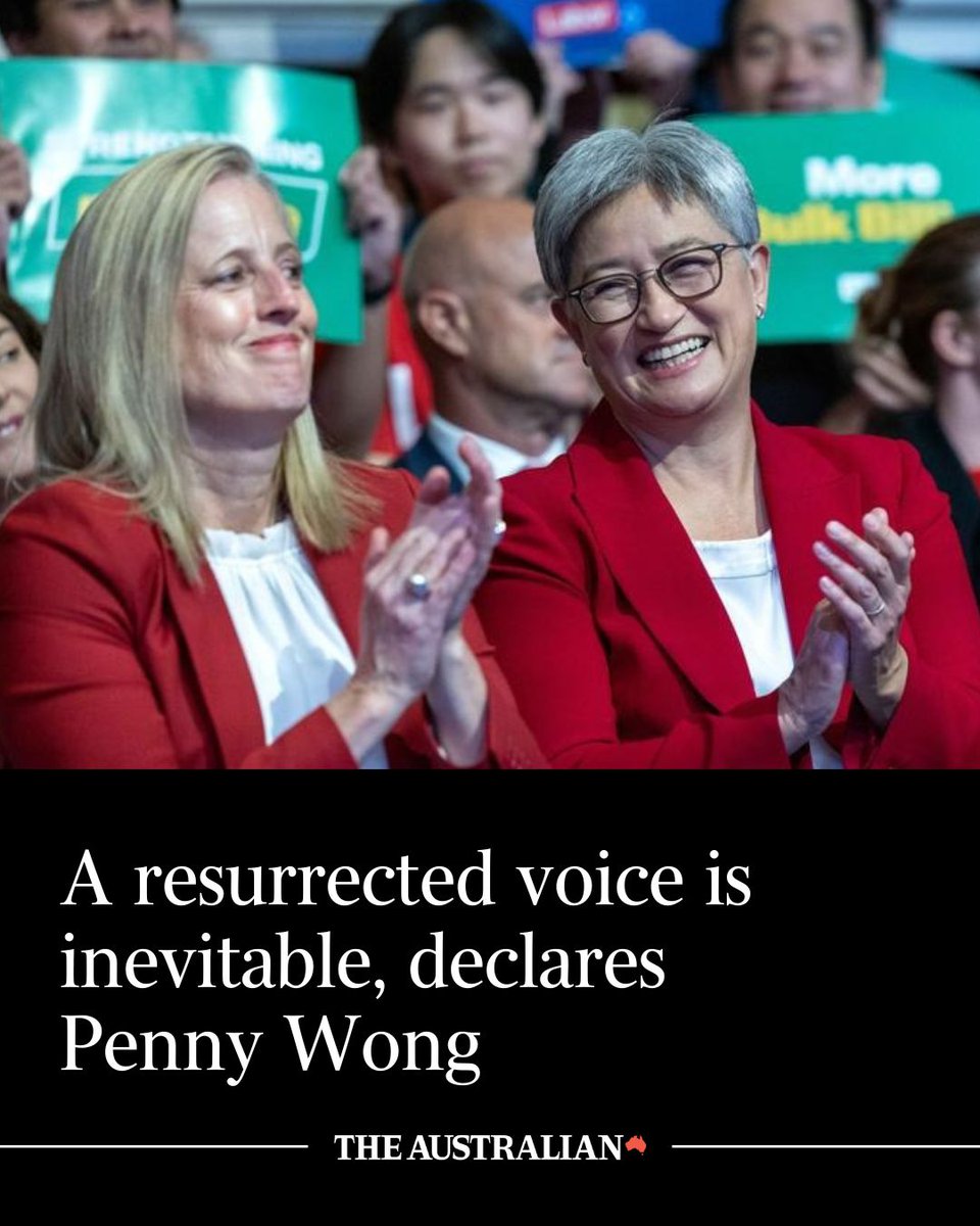 australian's tweet image. Foreign Minister Penny Wong has suggested an Indigenous voice is inevitable and Australians will one day be incredulous there was ever an argument about it. Read more: bit.ly/4jQjNOB