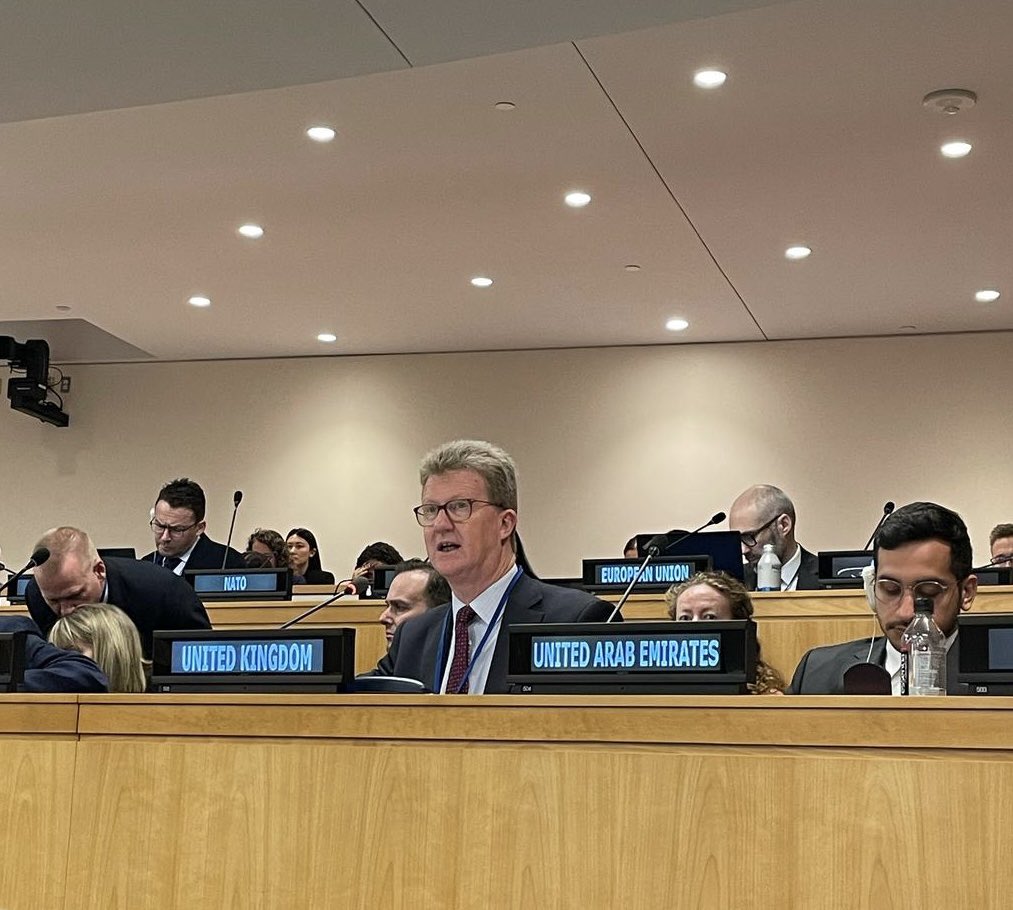 Today I delivered 🇬🇧 national statement at #NPTPrepcom. Although geopolitics present challenges to achieving the objectives of the NPT, we should celebrate what the Treaty has achieved.  It is the essential cornerstone of the global nonproliferation architecture <a href="/UKUN_NewYork/">UK at the UN 🇬🇧🇺🇳</a>