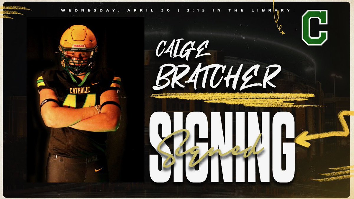 Caige “Cujo” Bratcher (@bratchercaige) on Twitter photo I will be signing tomorrow to <a href="/Red_Raven_FB/">Coffeyville Football</a> at 3:15 in the Catholic Library. All is welcome to come!
<a href="/ccrusadersfball/">Pensacola Catholic Football</a> <a href="/PensacolaCHS/">Catholic High</a> <a href="/CoachLew___/">Coach Lew</a> <a href="/coach_dobler/">Nick Dobler</a> <a href="/CoachWassil/">Ryan Wassil</a> <a href="/Coachdrewfrench/">Coach Drew French</a> I will be signing tomorrow to <a href="/Red_Raven_FB/">Coffeyville Football</a> at 3:15 in the Catholic Library. All is welcome to come!
<a href="/ccrusadersfball/">Pensacola Catholic Football</a> <a href="/PensacolaCHS/">Catholic High</a> <a href="/CoachLew___/">Coach Lew</a> <a href="/coach_dobler/">Nick Dobler</a> <a href="/CoachWassil/">Ryan Wassil</a> <a href="/Coachdrewfrench/">Coach Drew French</a>