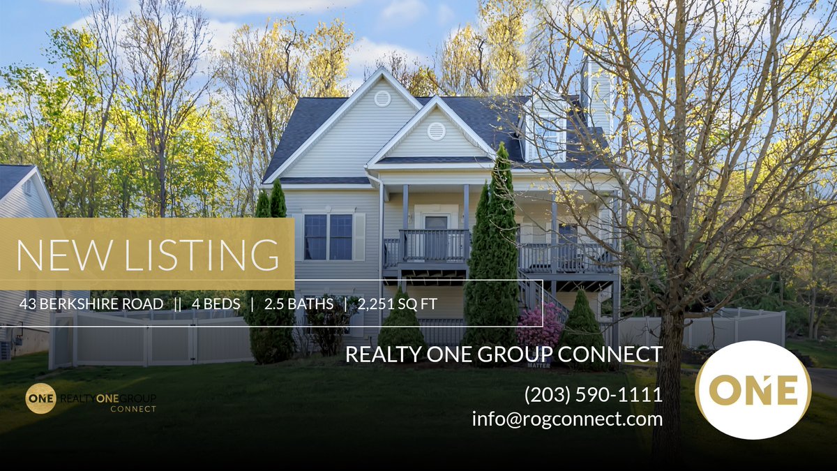 rogconnect's tweet image. 📍 New Listing 📍 Take a look at this fantastic new property that just hit the market located at 43 Berkshire Road in Ansonia. Reach out here or at (203) 209-7328 for more information

Realty ONE Group Connect
A Modern, Lifestyle R... homeforsale.at/43_BERKSHIRE_R…