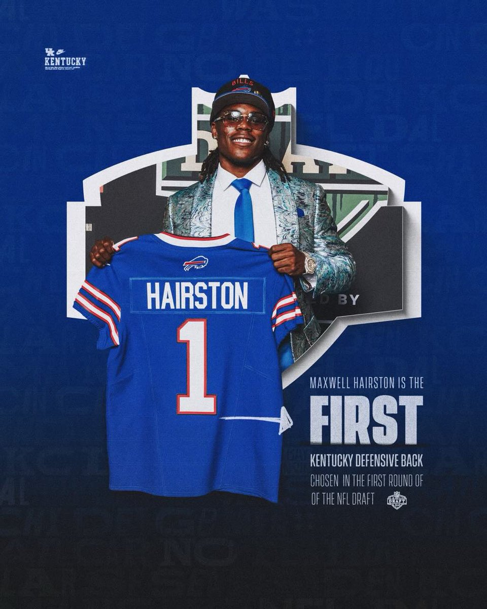 Kentucky Football (@ukfootball) on Twitter photo First of his kind π
<a href="/MHairston22/">MadMax ΒΉα΅</a> is the first Kentucky DB to be chosen in the #NFLDraft first round. First of his kind π
<a href="/MHairston22/">MadMax ΒΉα΅</a> is the first Kentucky DB to be chosen in the #NFLDraft first round.