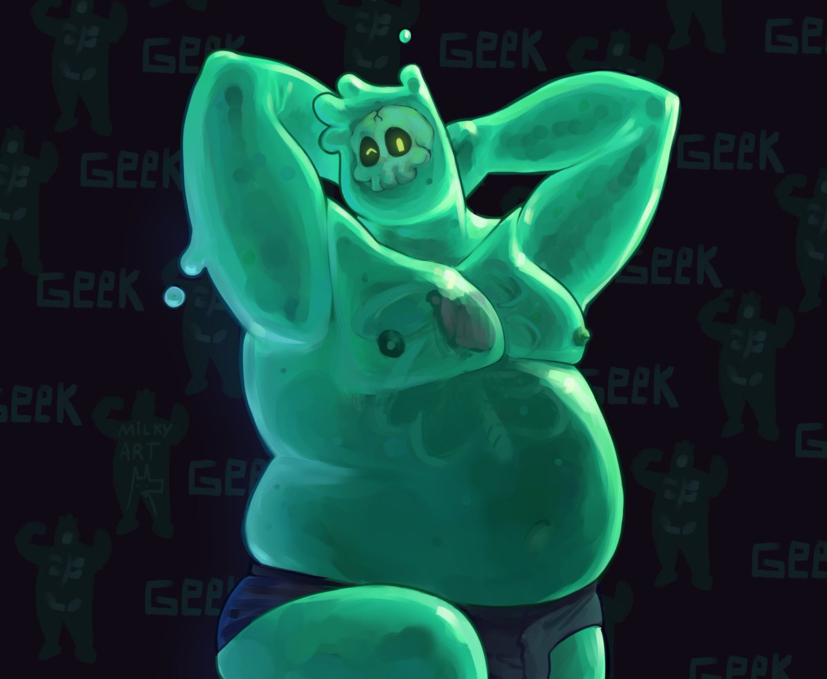 WeaselNaked's tweet image. I decided to draw this boy again, I love this lump of slime. #monstercon #monsterprom