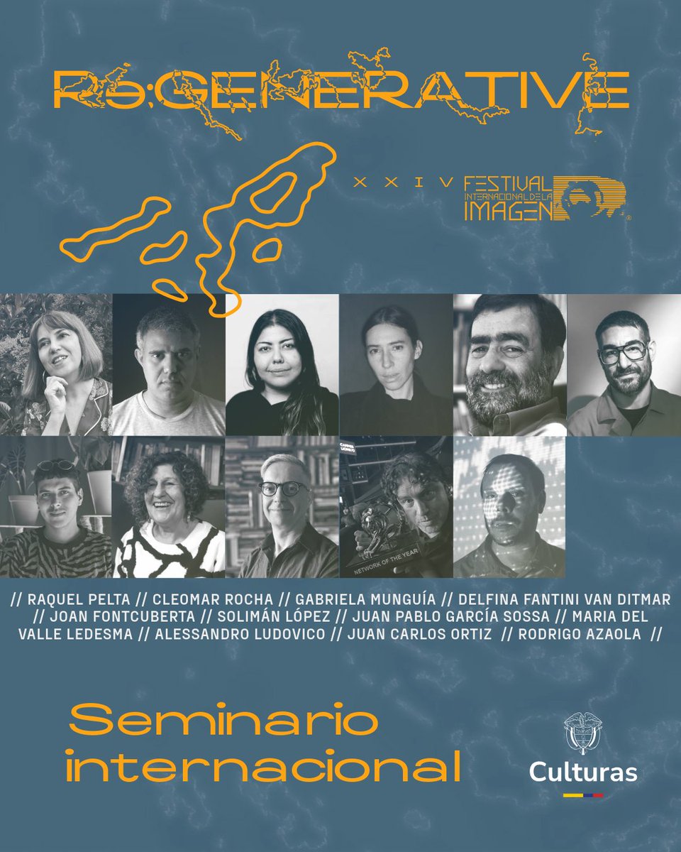 11 voces internacionales del arte, diseño y tecnología se reúnen en el Seminario Internacional del XXIV Festival Internacional de la Imagen en Manizales (5-9 mayo) y Bogotá (2 mayo, UTadeo). Temas como diseño regenerativo, IA, memorias, tecnodiversidad y más.