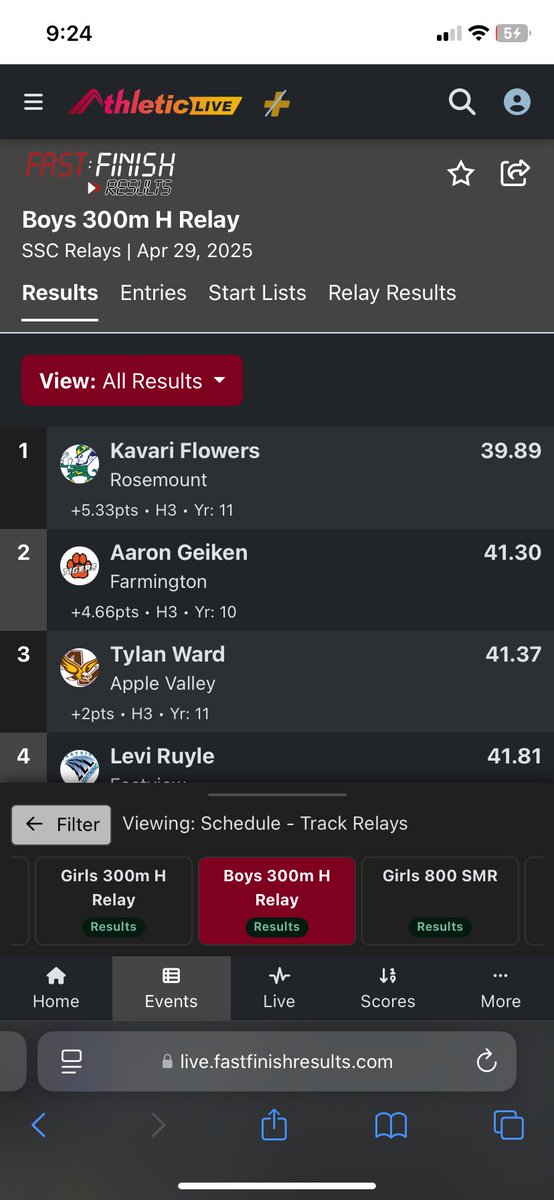 Great 300 Hurdle sub 40 PR today! 
<a href="/MNMilesplit/">MileSplit MN</a> <a href="/Rosemounttrack/">Rosemount T&F</a> <a href="/RHS_Champ_Club/">Rosemount Champions Club</a>