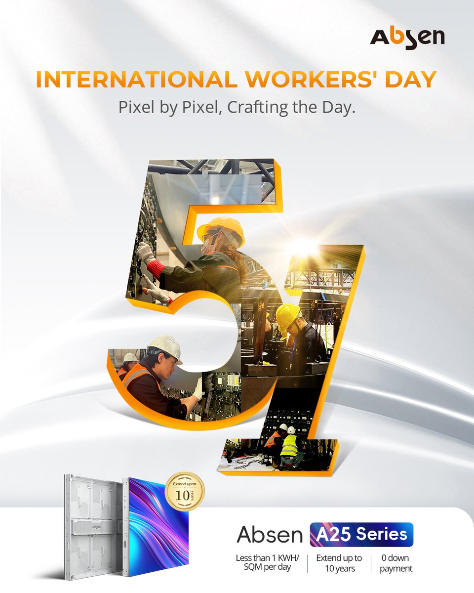 LEDAbsen's tweet image. International Workers' Day!

Pixel by Pixel, Crafting the Day.

✨A25 Series
✅Less than 1KWH/SQM per day
✅Extend up to 10 years
✅0 down payment

#absen #absenled #leddisplays #lowcarbon #energysaving #internationalworkersday