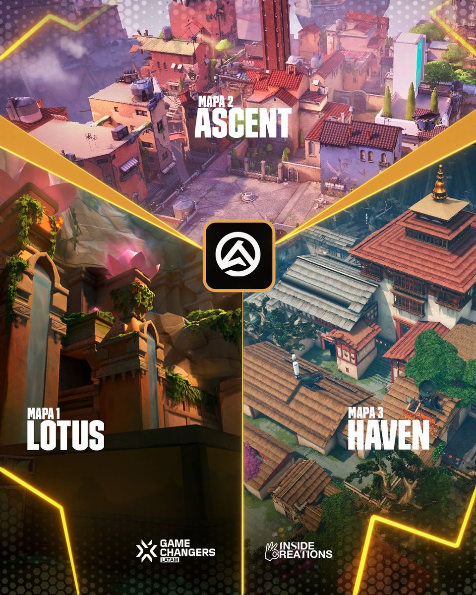 Antares (@antaresvalorant) on Twitter photo MAPAS CONFIRMADOS ✅
🗺 Lotus
🗺 Ascent
🗺 Haven 
#VCTGameChangers MAPAS CONFIRMADOS ✅
🗺 Lotus
🗺 Ascent
🗺 Haven 
#VCTGameChangers