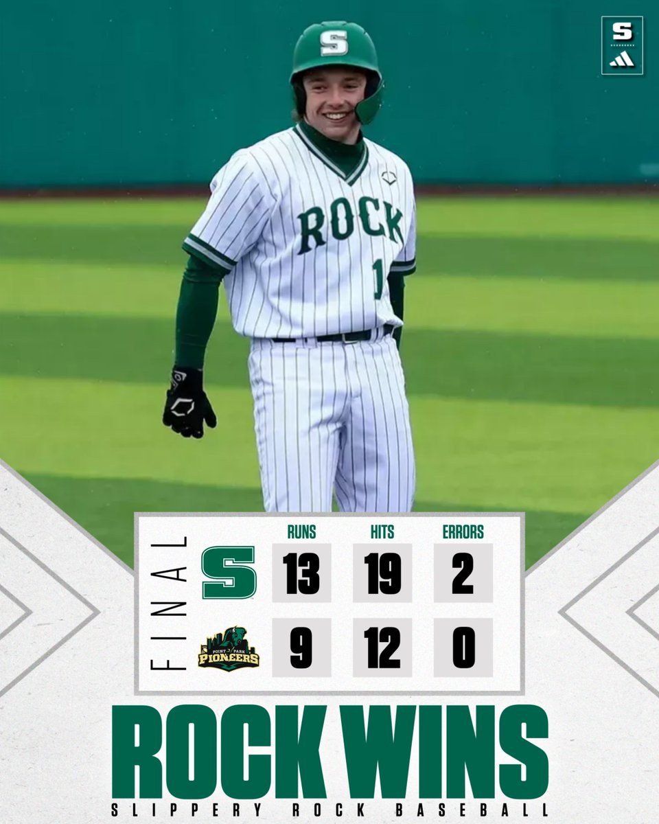 BASE: Sophomore third baseman Brandon Butler hit for the cycle as part of a 13-9 victory by Slippery Rock against Point Park Tuesday at Critchfield Park.

Recap: tinyurl.com/2bruofc8

Gallery: slipperyrockuniversity.zenfolio.com/p67861781