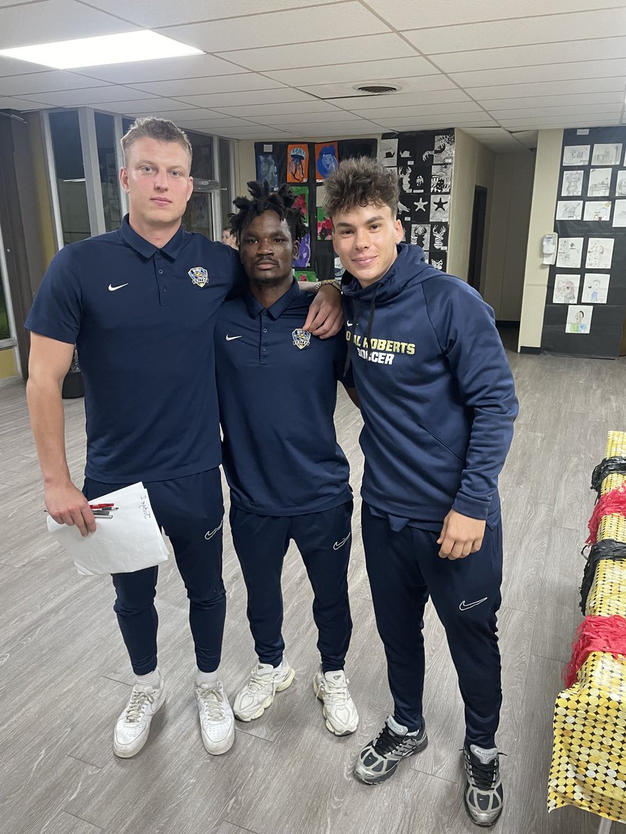 ⁦<a href="/ORUSportMgmt/">ORUSportManagement</a>⁩ majors are judges at the Mounds Schools Talent Show #GoldenStandard